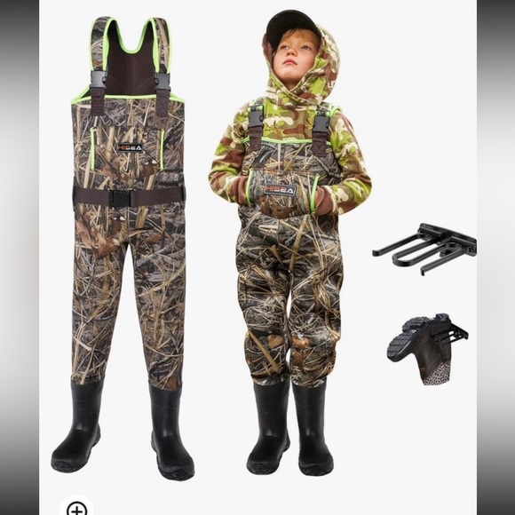 HISEA Kids Chest Waders with boot hanger for duck hunting Waterproof - Picture 1 of 6